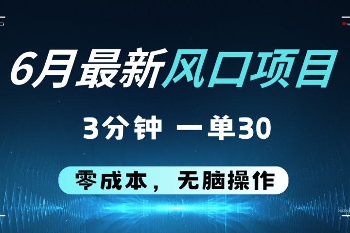 6月最新风口项目，零成本零预算，只要你有执行力，操作三分钟，轻松日入2000+四海领钱-网创-知识付费-网创项目资源站-副业项目-创业项目-搞钱项目四海领钱