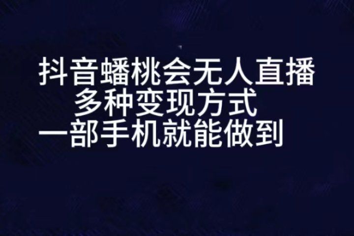 抖音蟠桃会无人直播，直播人气爆满，通过小风车，进行多种变现，一部手机就能做到，一分钟开播，小白上手神项目四海领钱-网创-知识付费-网创项目资源站-副业项目-创业项目-搞钱项目四海领钱