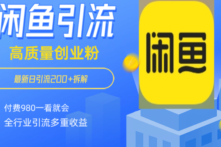 闲鱼 如何做到日引流 200+ 高 质 量 创业 粉付 费 980 拆解全 赛 道粉 丝 一看就会四海领钱-网创-知识付费-网创项目资源站-副业项目-创业项目-搞钱项目四海领钱