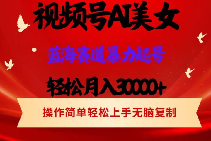 AI美女视频号掘金 操作简单 日入1000+四海领钱-网创-知识付费-网创项目资源站-副业项目-创业项目-搞钱项目四海领钱