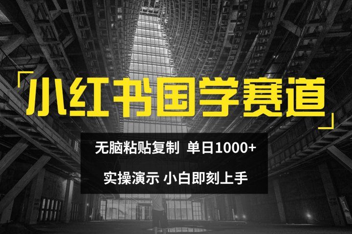 2024小红书国学图文打法实操，日入1000+，小白即可上手四海领钱-网创-知识付费-网创项目资源站-副业项目-创业项目-搞钱项目四海领钱