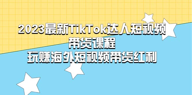 2023最新TikTok·达人短视频带货课程，玩赚海外短视频带货·红利四海领钱-网创-知识付费-网创项目资源站-副业项目-创业项目-搞钱项目四海领钱