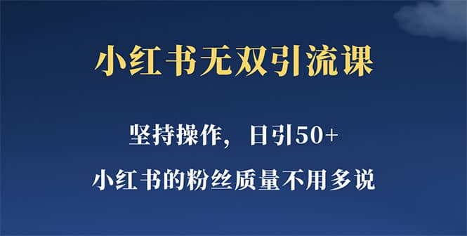 小红书无双课一天引50+女粉，不用做视频发视频，小白也很容易上手拿到结果四海领钱-网创-知识付费-网创项目资源站-副业项目-创业项目-搞钱项目四海领钱