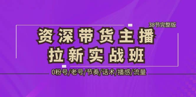 资深·带货主播拉新实战班，0粉号/老号/节奏/话术/播感/流量-38节完整版四海领钱-网创-知识付费-网创项目资源站-副业项目-创业项目-搞钱项目四海领钱
