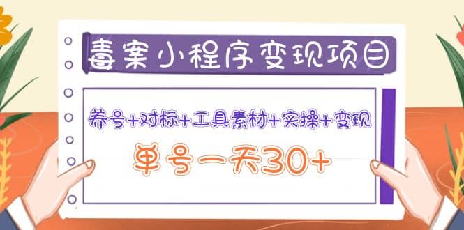 毒案小程序变现项目：养号+对标+工具素材+实操+变现四海领钱-网创-知识付费-网创项目资源站-副业项目-创业项目-搞钱项目四海领钱