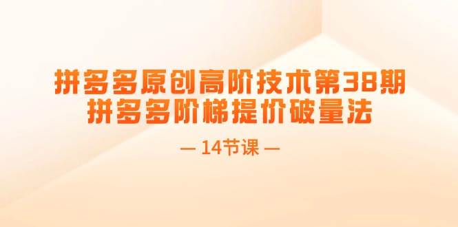 拼多多原创高阶技术第38期，拼多多阶梯提价破量法（14节课）四海领钱-网创-知识付费-网创项目资源站-副业项目-创业项目-搞钱项目四海领钱