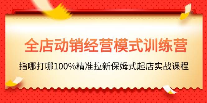 全店动销-经营模式训练营，指哪打哪100%精准拉新保姆式起店实战课程四海领钱-网创-知识付费-网创项目资源站-副业项目-创业项目-搞钱项目四海领钱