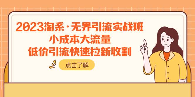 2023淘系·无界引流实战班：小成本大流量，低价引流快速拉新收割四海领钱-网创-知识付费-网创项目资源站-副业项目-创业项目-搞钱项目四海领钱