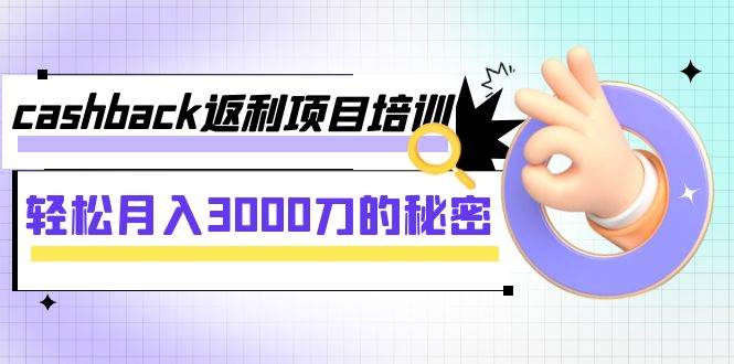 cashback返利项目培训：轻松月入3000刀的秘密（8节课）四海领钱-网创-知识付费-网创项目资源站-副业项目-创业项目-搞钱项目四海领钱