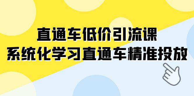 直通车-低价引流课，系统化学习直通车精准投放（14节课）四海领钱-网创-知识付费-网创项目资源站-副业项目-创业项目-搞钱项目四海领钱