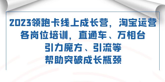 2023领跑·卡 线上成长营 淘宝运营各岗位培训 直通车 万相台 引力魔方 引流四海领钱-网创-知识付费-网创项目资源站-副业项目-创业项目-搞钱项目四海领钱