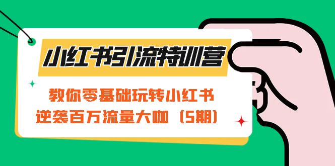 小红书引流特训营-第5期：教你零基础玩转小红书，逆袭百万流量大咖四海领钱-网创-知识付费-网创项目资源站-副业项目-创业项目-搞钱项目四海领钱