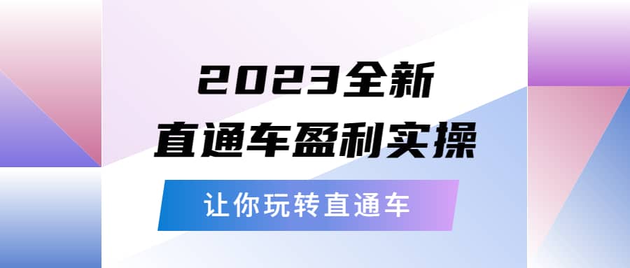 2023全新直通车·盈利实操：从底层，策略到搭建，让你玩转直通车四海领钱-网创-知识付费-网创项目资源站-副业项目-创业项目-搞钱项目四海领钱