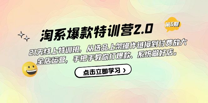 淘系爆款特训营2.0【第六期】从选品上架到付费放大 全店运营 打爆款 做好店四海领钱-网创-知识付费-网创项目资源站-副业项目-创业项目-搞钱项目四海领钱