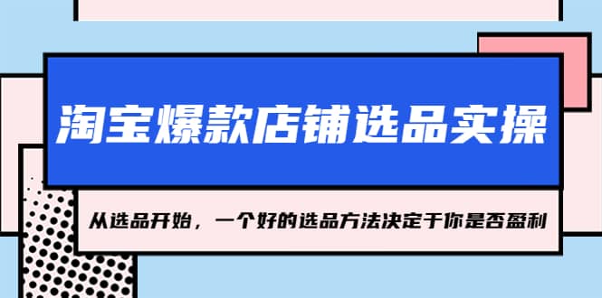 淘宝爆款店铺选品实操，2023从选品开始，一个好的选品方法决定于你是否盈利四海领钱-网创-知识付费-网创项目资源站-副业项目-创业项目-搞钱项目四海领钱