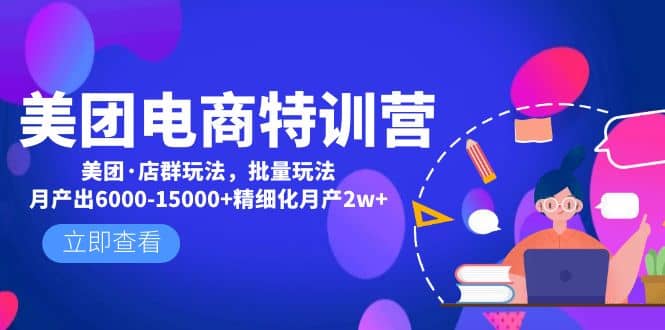 美团电商特训营：美团·店群玩法，无脑铺货四海领钱-网创-知识付费-网创项目资源站-副业项目-创业项目-搞钱项目四海领钱