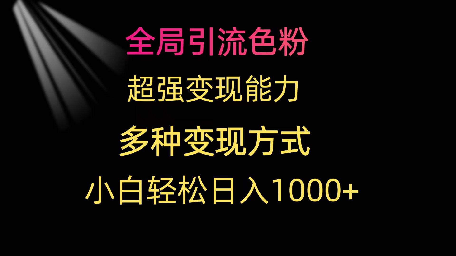 全局引流色粉 超强变现能力 多种变现方式 小白轻松日入1000+四海领钱-网创-知识付费-网创项目资源站-副业项目-创业项目-搞钱项目四海领钱