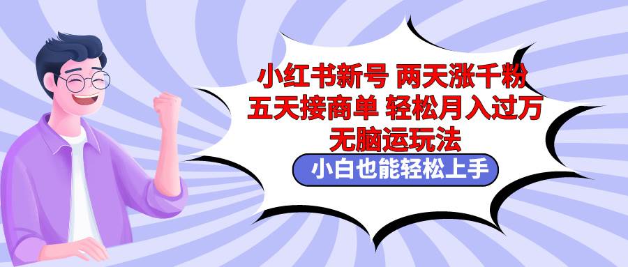 小红书新号两天涨千粉五天接商单轻松月入过万 无脑搬运玩法 小白也能轻…四海领钱-网创-知识付费-网创项目资源站-副业项目-创业项目-搞钱项目四海领钱