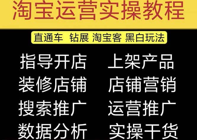 2023淘宝开店教程0基础到高级全套视频网店电商运营培训教学课程（2月更新）四海领钱-网创-知识付费-网创项目资源站-副业项目-创业项目-搞钱项目四海领钱