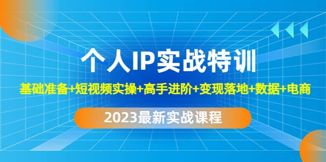 2023个人IP实战特训：基础准备+短视频实操+高手进阶+变现落地+数据+电商四海领钱-网创-知识付费-网创项目资源站-副业项目-创业项目-搞钱项目四海领钱