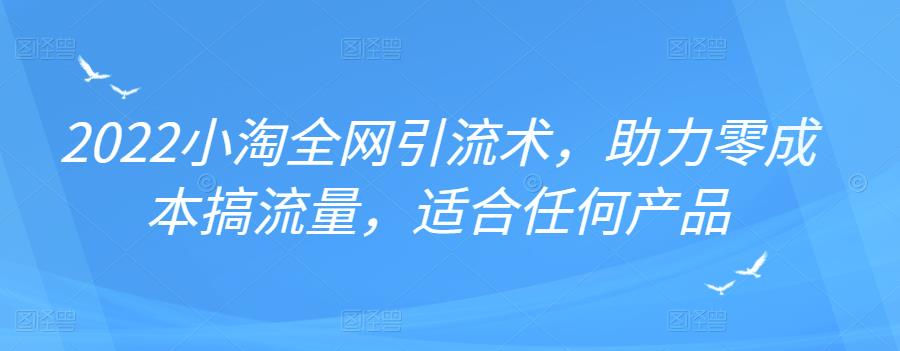 2022年小淘全网引流术，助力零成本搞流量，适合任何产品四海领钱-网创-知识付费-网创项目资源站-副业项目-创业项目-搞钱项目四海领钱