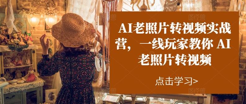 AI老照片转视频实操训练营，一线玩家教你AI老照片转视频四海领钱-网创-知识付费-网创项目资源站-副业项目-创业项目-搞钱项目四海领钱