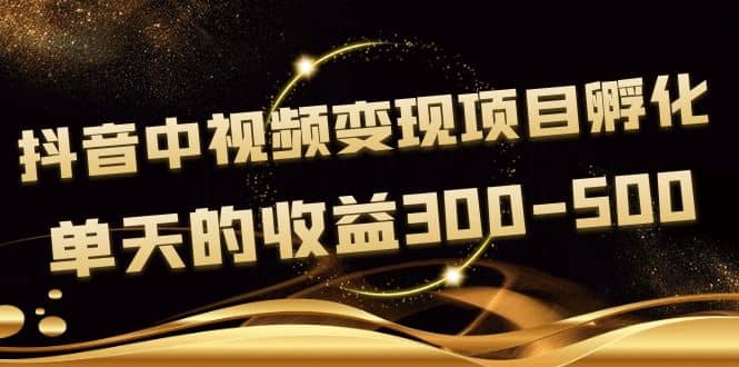黄岛主《抖音中视频变现项目孵化》单天的收益300-500 操作简单粗暴四海领钱-网创-知识付费-网创项目资源站-副业项目-创业项目-搞钱项目四海领钱