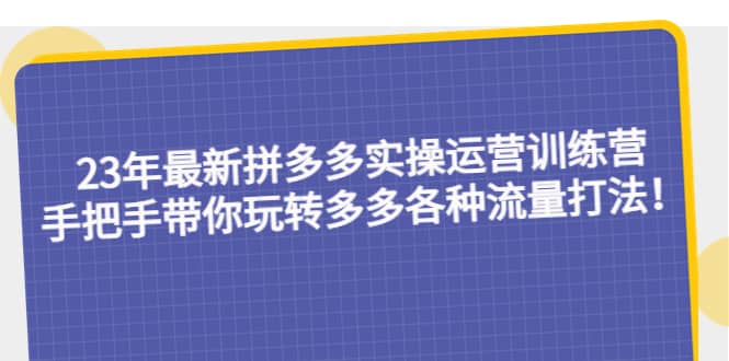 23年最新拼多多实操运营训练营：手把手带你玩转多多各种流量打法！四海领钱-网创-知识付费-网创项目资源站-副业项目-创业项目-搞钱项目四海领钱