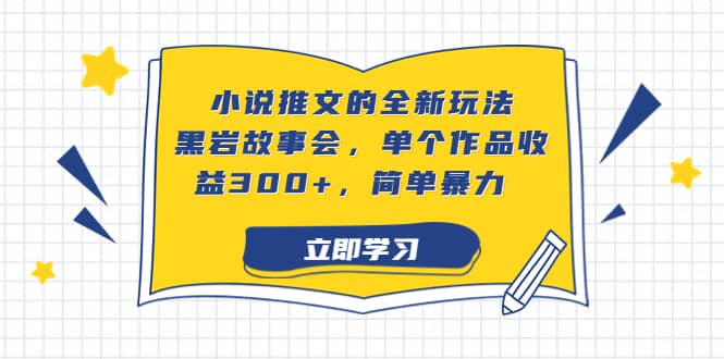 小说推文的全新玩法，黑岩故事会，单个作品收益300+，简单暴力四海领钱-网创-知识付费-网创项目资源站-副业项目-创业项目-搞钱项目四海领钱