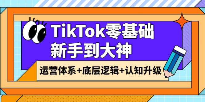 TikTok零基础新手到大神：运营体系+底层逻辑+认知升级（9节系列课）四海领钱-网创-知识付费-网创项目资源站-副业项目-创业项目-搞钱项目四海领钱