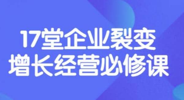 《盈利增长17堂必修课》企业裂变增长的经营智慧，带你了解增长的本质四海领钱-网创-知识付费-网创项目资源站-副业项目-创业项目-搞钱项目四海领钱