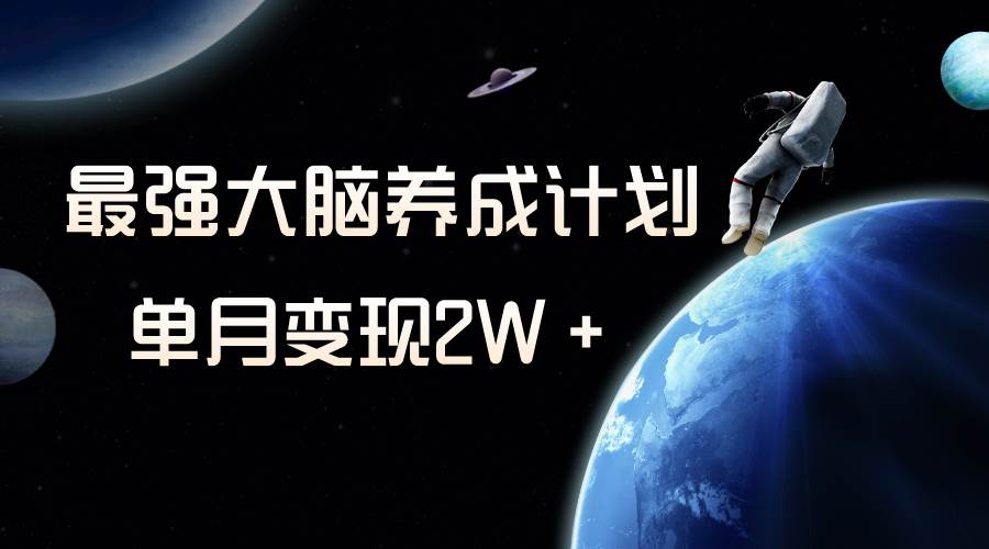 冷门虚拟项目，最强大脑养成计划，一个月变现2W＋四海领钱-网创-知识付费-网创项目资源站-副业项目-创业项目-搞钱项目四海领钱