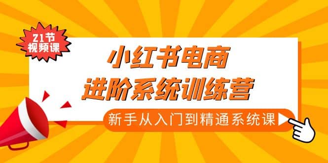 小红书电商进阶系统训练营：新手从入门到精通系统课（21节视频课）四海领钱-网创-知识付费-网创项目资源站-副业项目-创业项目-搞钱项目四海领钱