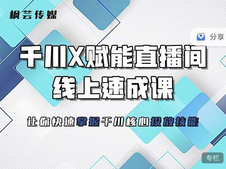 枫芸传媒-线上千川提升课，提升千川认知，提升千川投放效果四海领钱-网创-知识付费-网创项目资源站-副业项目-创业项目-搞钱项目四海领钱