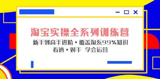 淘宝实操全系列训练营 新手到高手进阶·覆盖·99%知识 看透·对手 学会运营四海领钱-网创-知识付费-网创项目资源站-副业项目-创业项目-搞钱项目四海领钱
