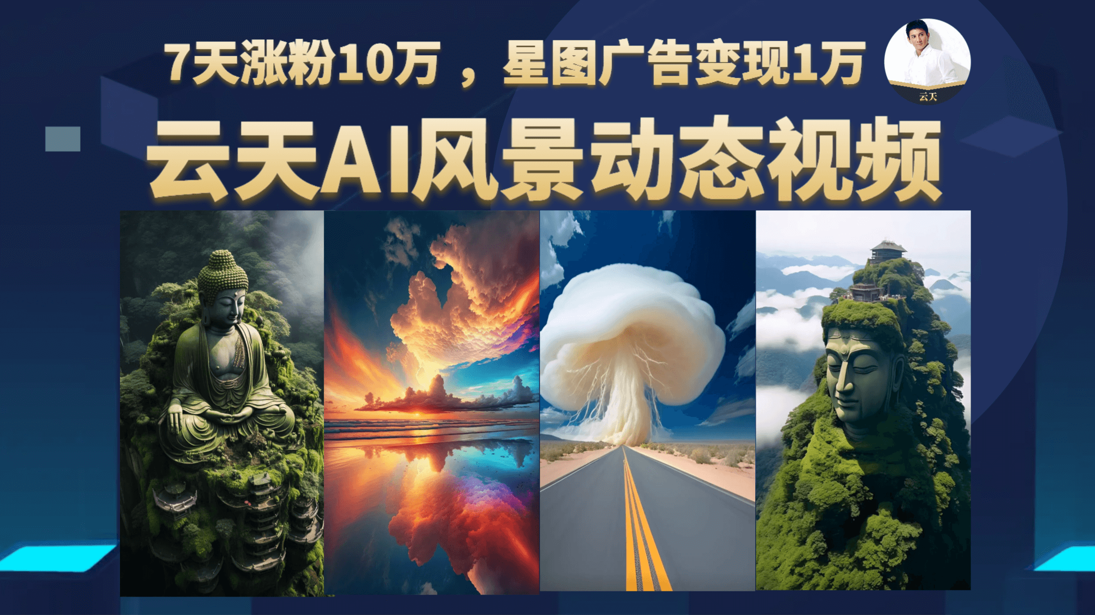 云天AI风景动图视频制作，7天涨粉10万 ，星图广告变现1万四海领钱-网创-知识付费-网创项目资源站-副业项目-创业项目-搞钱项目四海领钱