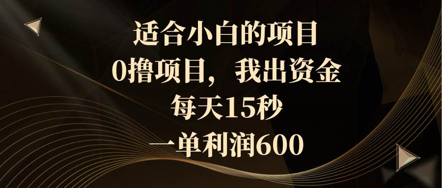 适合小白的项目，0撸项目，我出资金，每天15秒，一单利润600四海领钱-网创-知识付费-网创项目资源站-副业项目-创业项目-搞钱项目四海领钱