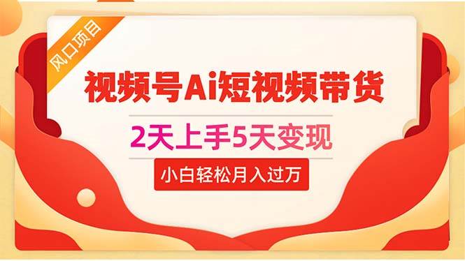2天上手5天变现视频号Ai短视频带货0粉丝0基础小白轻松月入过万四海领钱-网创-知识付费-网创项目资源站-副业项目-创业项目-搞钱项目四海领钱