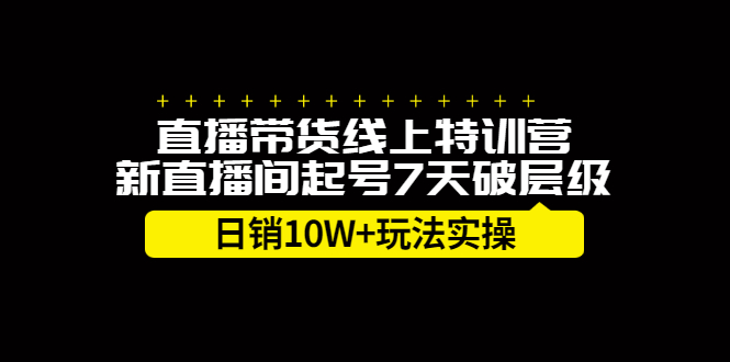 直播带货线上特训营，新直播间起号7天破层级日销10万玩法实操四海领钱-网创-知识付费-网创项目资源站-副业项目-创业项目-搞钱项目四海领钱