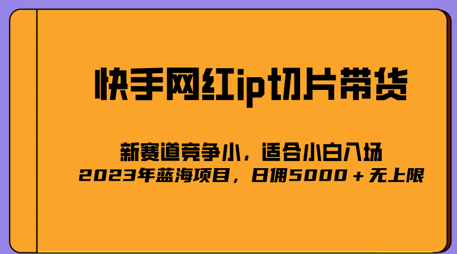 2023爆火的快手网红IP切片，号称日佣5000＋的蓝海项目，二驴的独家授权四海领钱-网创-知识付费-网创项目资源站-副业项目-创业项目-搞钱项目四海领钱