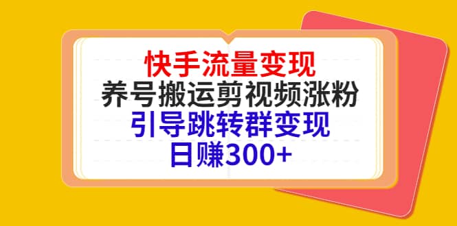 快手流量变现，养号搬运剪视频涨粉，引导跳转群变现日赚300+四海领钱-网创-知识付费-网创项目资源站-副业项目-创业项目-搞钱项目四海领钱