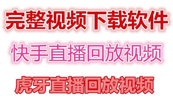 快手直播回放视频/虎牙直播回放视频完整下载(电脑软件+视频教程)四海领钱-网创-知识付费-网创项目资源站-副业项目-创业项目-搞钱项目四海领钱