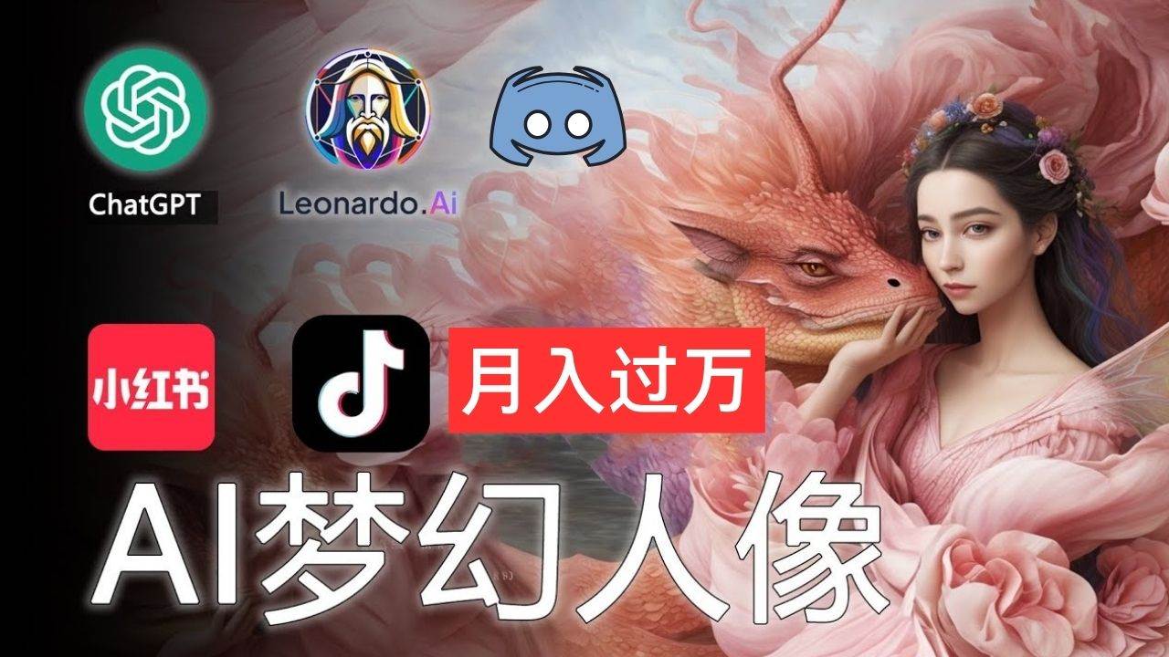 AI摄影梦幻人像：零基础也能月入过万的秘密四海领钱-网创-知识付费-网创项目资源站-副业项目-创业项目-搞钱项目四海领钱