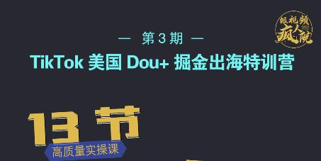 TikTok美国Dou+掘金出海特训营，美国dou+成功投放95%四海领钱-网创-知识付费-网创项目资源站-副业项目-创业项目-搞钱项目四海领钱