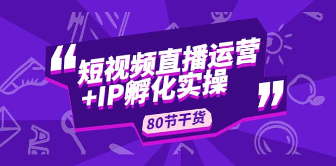 短视频直播运营+IP孵化实战：80节干货实操分享四海领钱-网创-知识付费-网创项目资源站-副业项目-创业项目-搞钱项目四海领钱