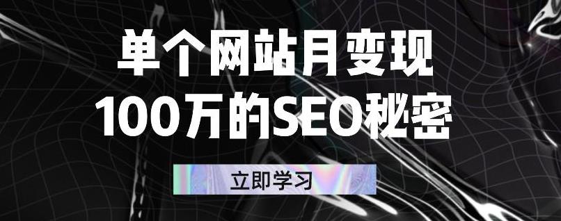 单个网站月变现100万的SEO秘密，百分百做出赚钱站点四海领钱-网创-知识付费-网创项目资源站-副业项目-创业项目-搞钱项目四海领钱