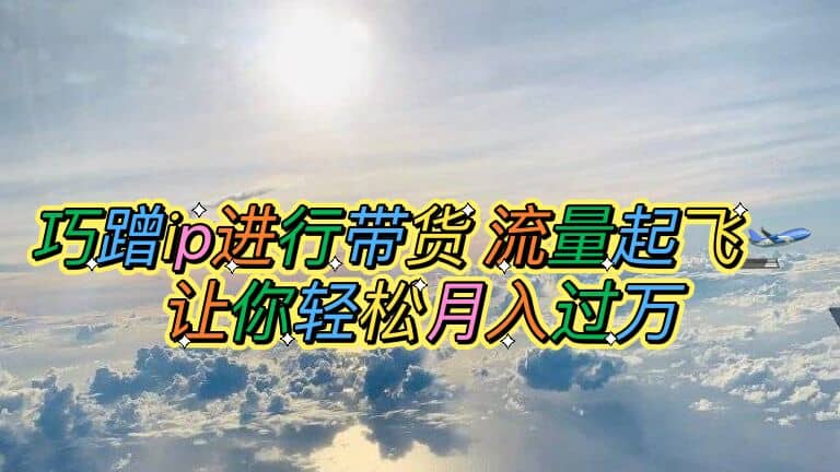 巧蹭ip进行带货，流量起飞，让你轻松月入过万四海领钱-网创-知识付费-网创项目资源站-副业项目-创业项目-搞钱项目四海领钱