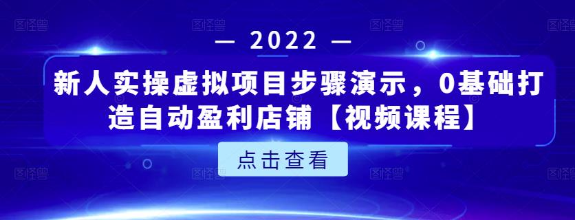 新人实操虚拟项目步骤演示，0基础打造自动盈利店铺【视频课程】四海领钱-网创-知识付费-网创项目资源站-副业项目-创业项目-搞钱项目四海领钱