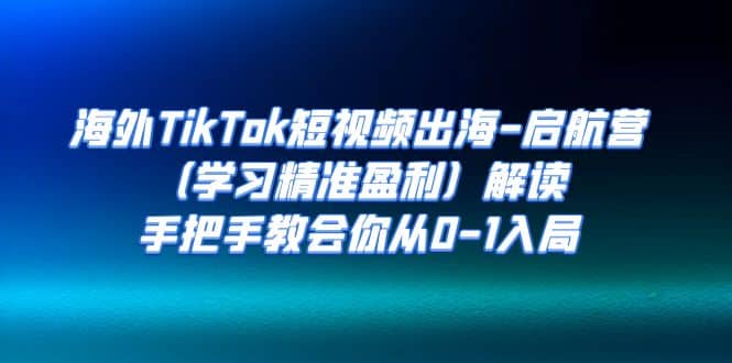 海外TikTok短视频出海-启航营（学习精准盈利）解读，手把手教会你从0-1入局四海领钱-网创-知识付费-网创项目资源站-副业项目-创业项目-搞钱项目四海领钱