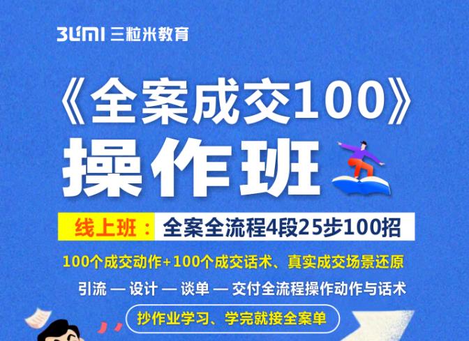《全案成交100》全案全流程4段25步100招，操作班四海领钱-网创-知识付费-网创项目资源站-副业项目-创业项目-搞钱项目四海领钱